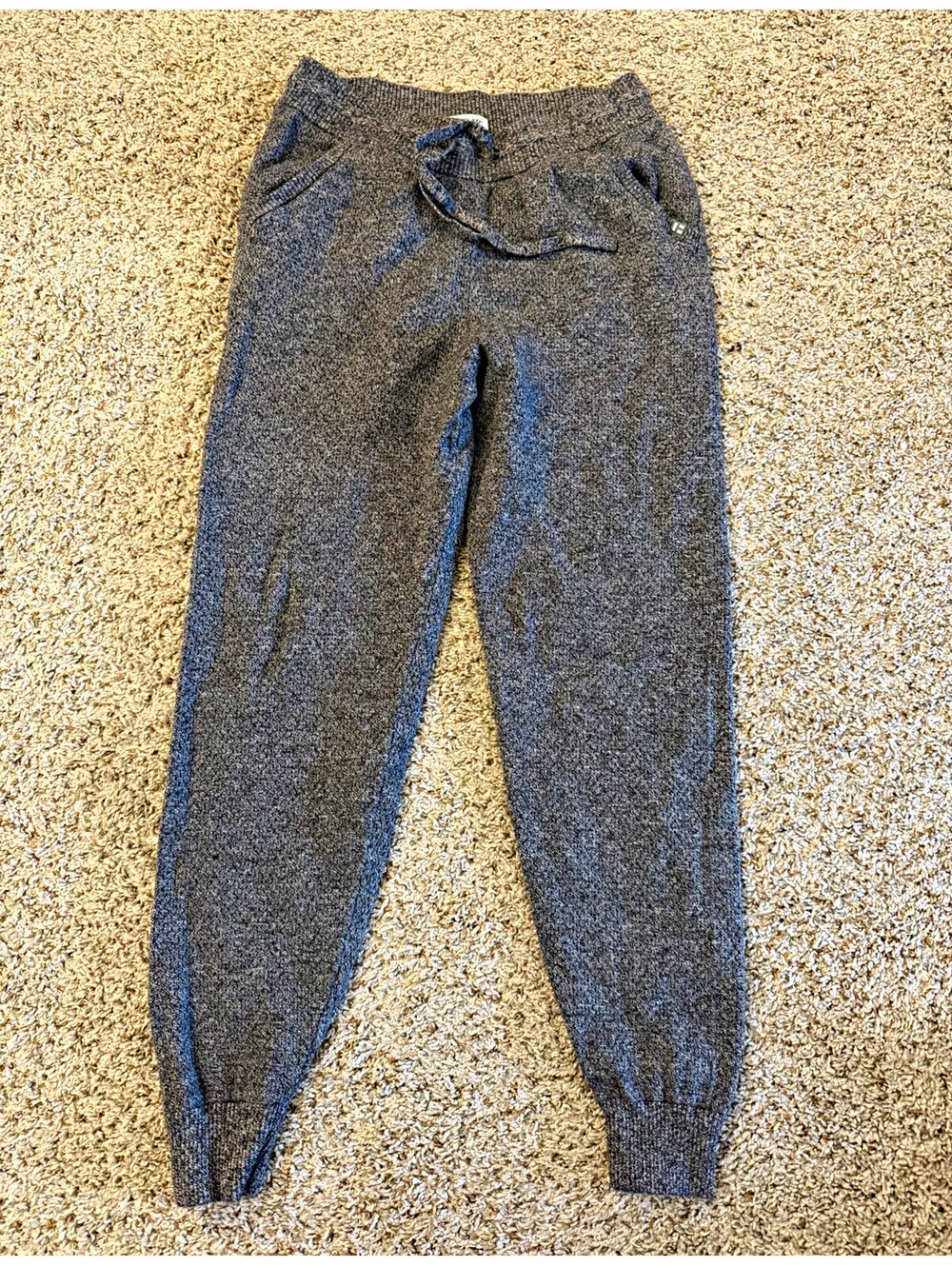 Tommy John Heather Gray Knit Jogger Sweatpants Unisex S (24”) Cozy Lounge Soft